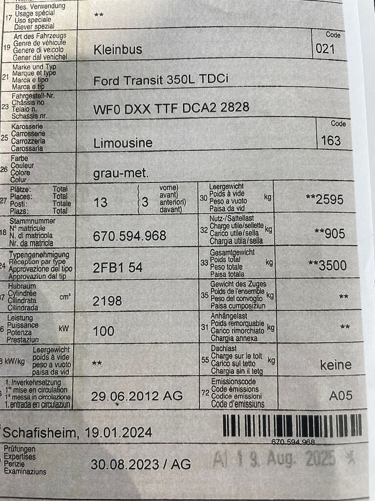 Ford Transit 350L - Bus