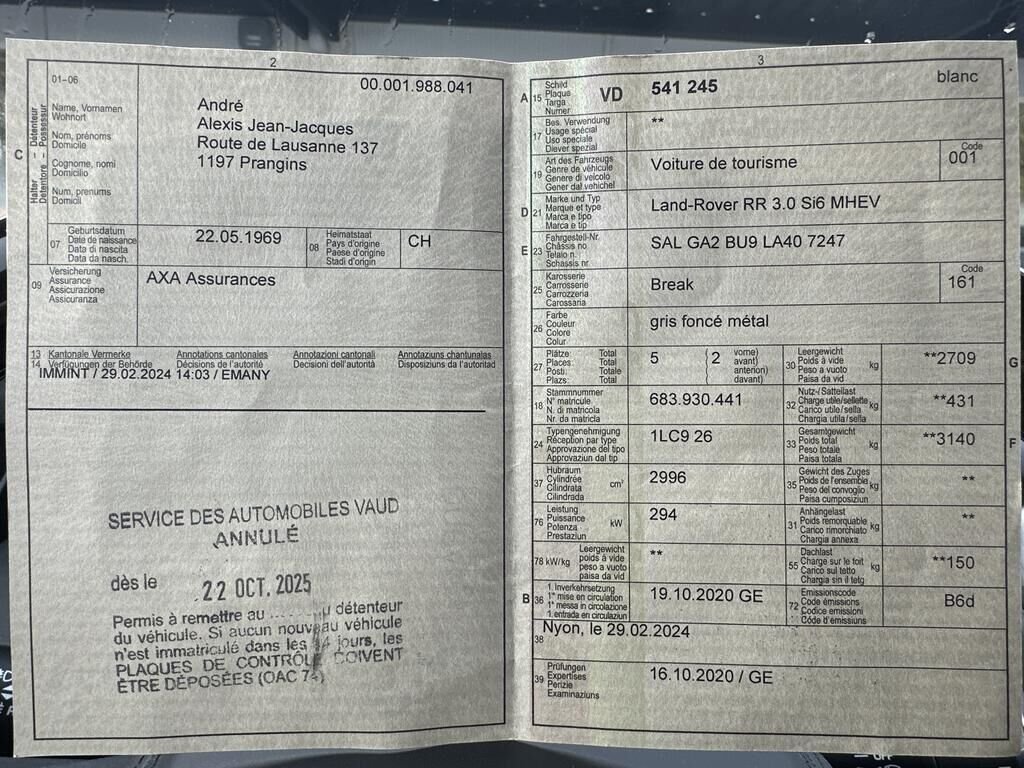 Land Rover Range Rover 3.0 Si6 MHEV