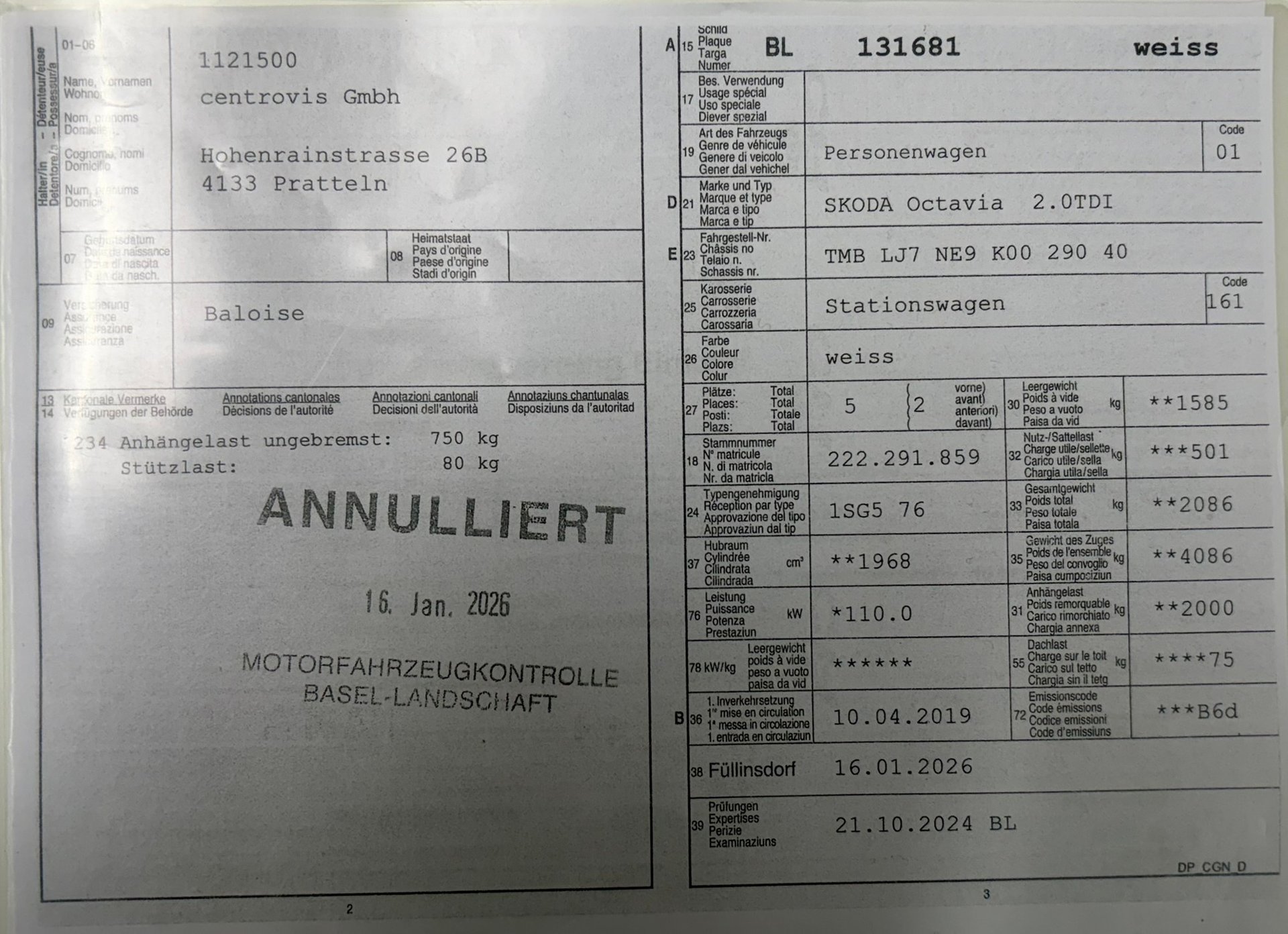 SKODA Octavia 2.0TDI