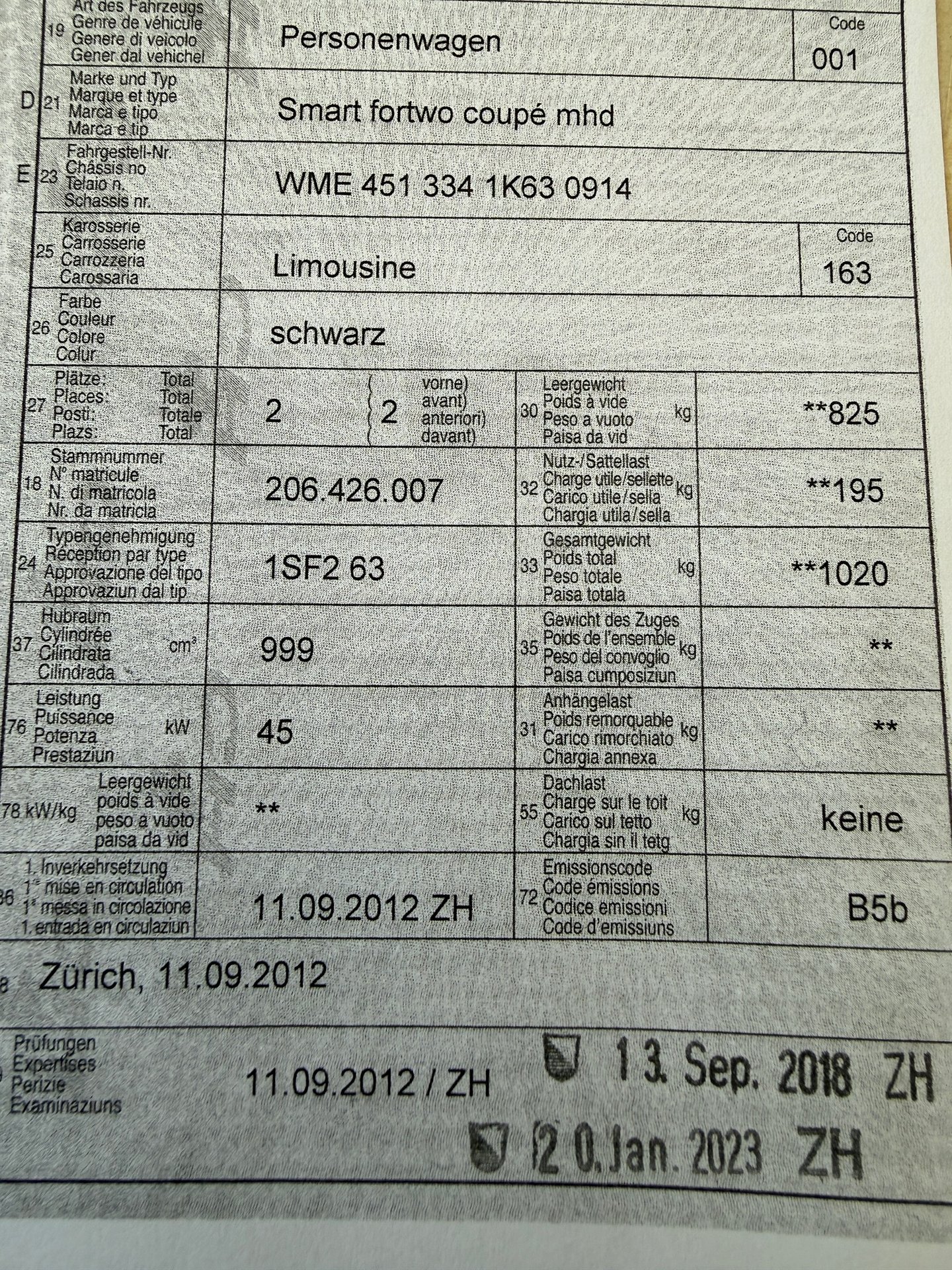 SMART fortwo pure mhd softouch 1.Hand mit Klima